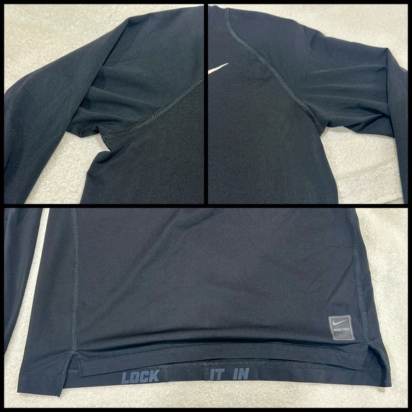 Nike DriFt 🏏🥅⛳️💯✅Long Sleeve Compression Shirt Large Black One Owner 👌🏼☀️🌟 - Picture 6 of 16